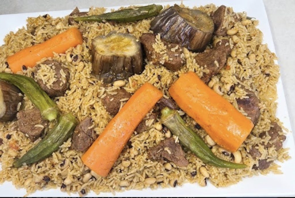 White Gambian Beef Jollof Rice - Benachin